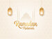 Ramadan Mubarak with lanterns and image of mosque in background